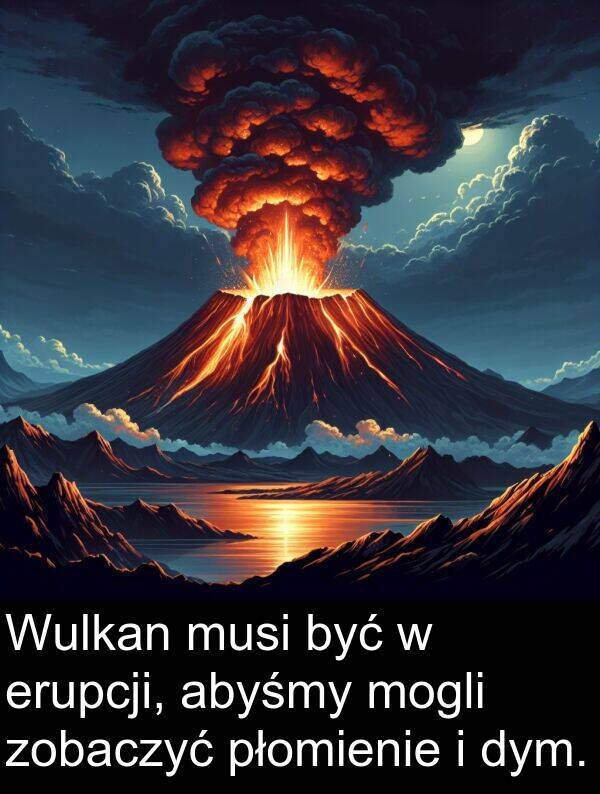 płomienie: Wulkan musi być w erupcji, abyśmy mogli zobaczyć płomienie i dym.