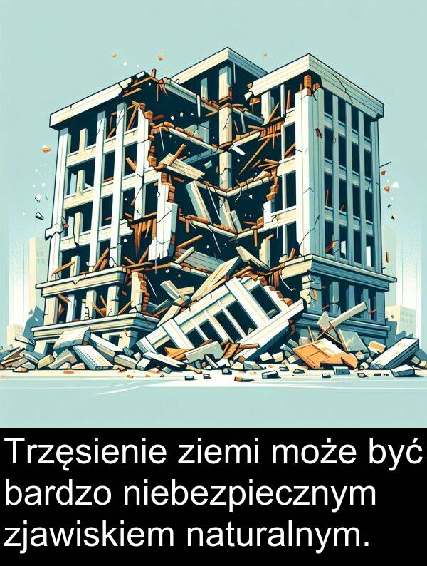 zjawiskiem: Trzęsienie ziemi może być bardzo niebezpiecznym zjawiskiem naturalnym.
