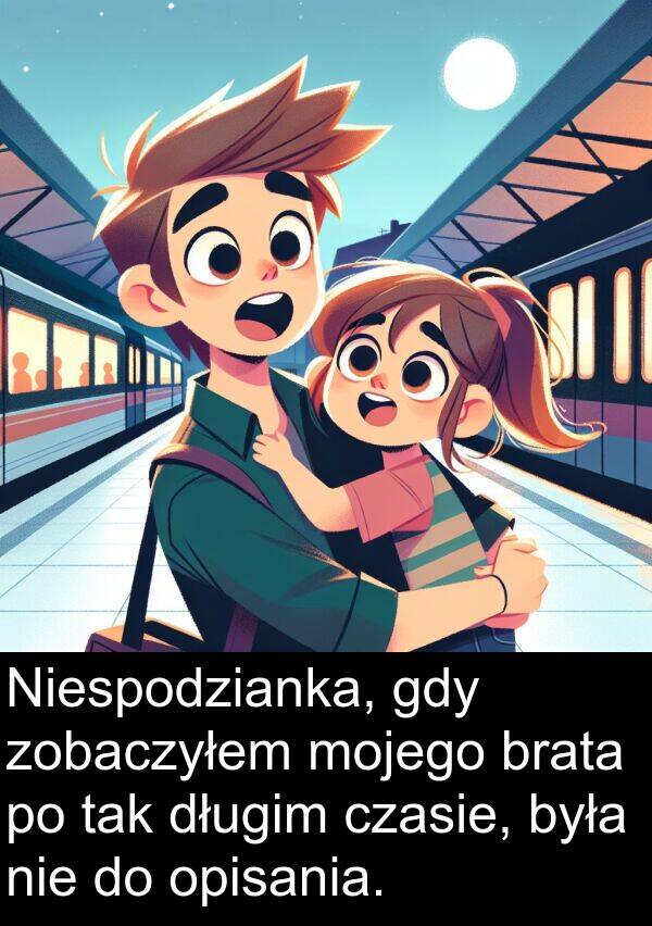 zobaczyłem: Niespodzianka, gdy zobaczyłem mojego brata po tak długim czasie, była nie do opisania.