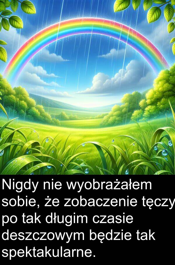 zobaczenie: Nigdy nie wyobrażałem sobie, że zobaczenie tęczy po tak długim czasie deszczowym będzie tak spektakularne.