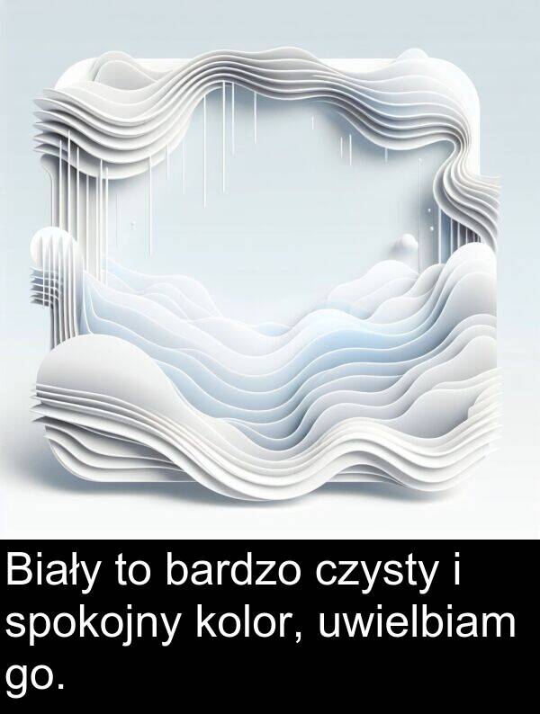 spokojny: Biały to bardzo czysty i spokojny kolor, uwielbiam go.