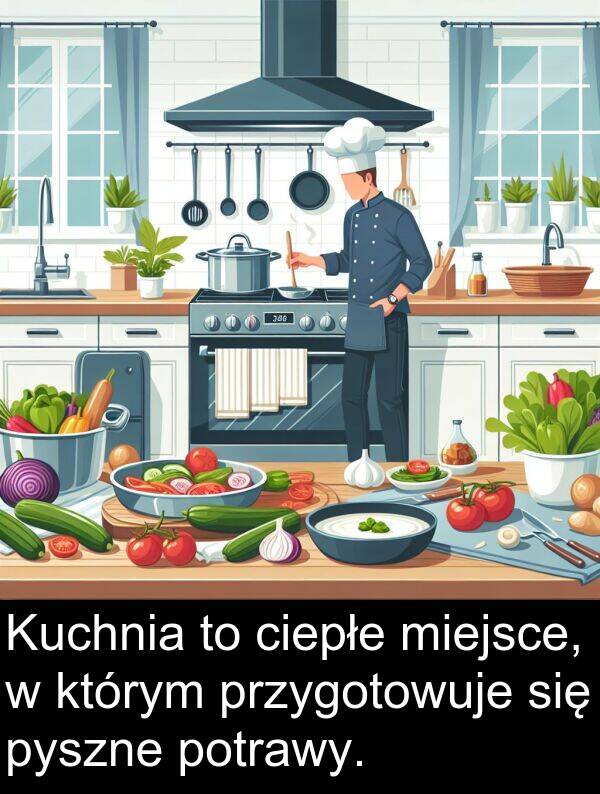 pyszne: Kuchnia to ciepłe miejsce, w którym przygotowuje się pyszne potrawy.