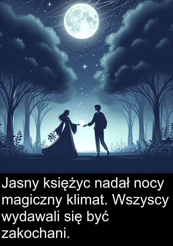 wydawali: Jasny księżyc nadał nocy magiczny klimat. Wszyscy wydawali się być zakochani.