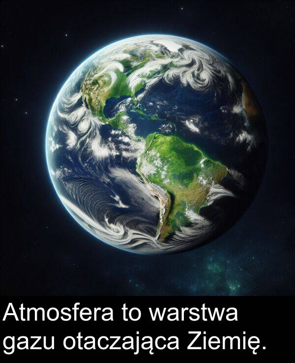 warstwa: Atmosfera to warstwa gazu otaczająca Ziemię.