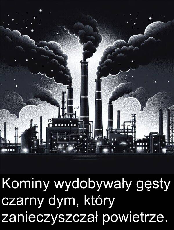 powietrze: Kominy wydobywały gęsty czarny dym, który zanieczyszczał powietrze.