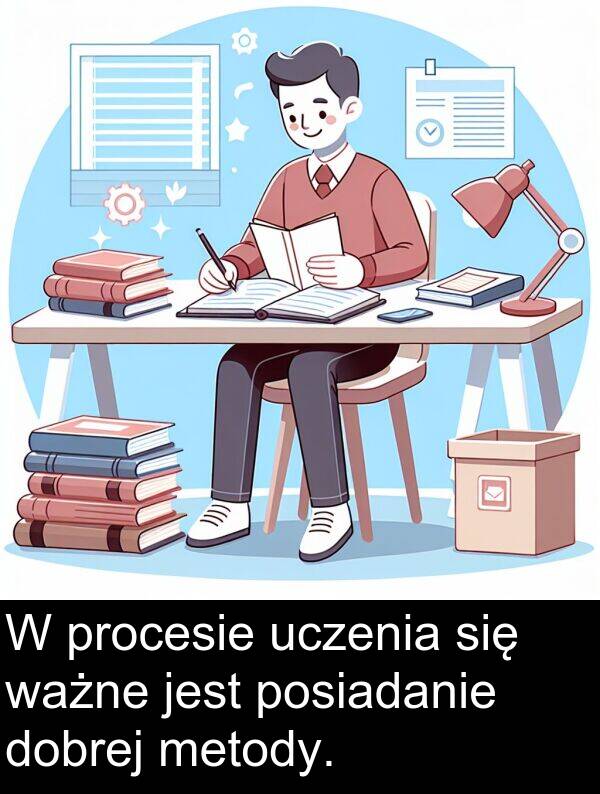 procesie: W procesie uczenia się ważne jest posiadanie dobrej metody.