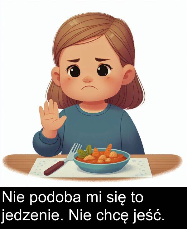jedzenie: Nie podoba mi się to jedzenie. Nie chcę jeść.