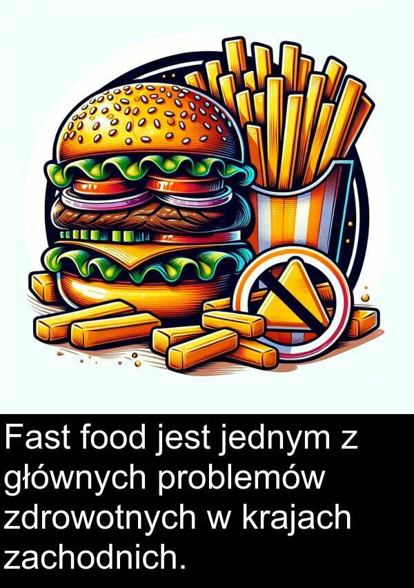 problemów: Fast food jest jednym z głównych problemów zdrowotnych w krajach zachodnich.