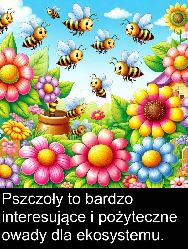pożyteczne: Pszczoły to bardzo interesujące i pożyteczne owady dla ekosystemu.