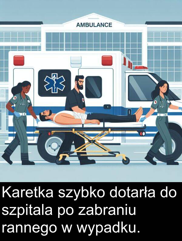 wypadku: Karetka szybko dotarła do szpitala po zabraniu rannego w wypadku.