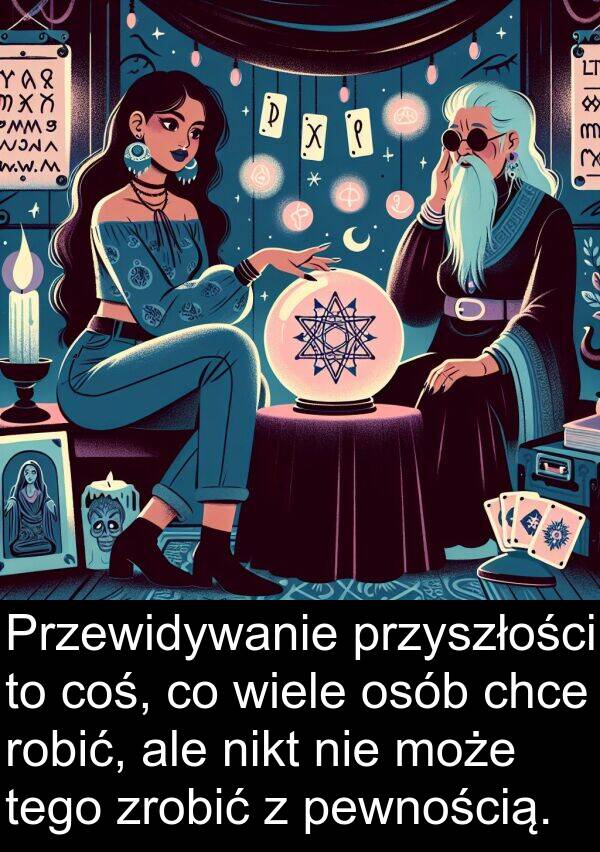 przyszłości: Przewidywanie przyszłości to coś, co wiele osób chce robić, ale nikt nie może tego zrobić z pewnością.