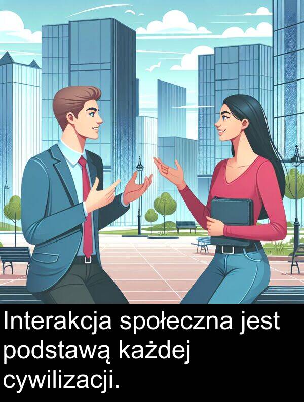 każdej: Interakcja społeczna jest podstawą każdej cywilizacji.