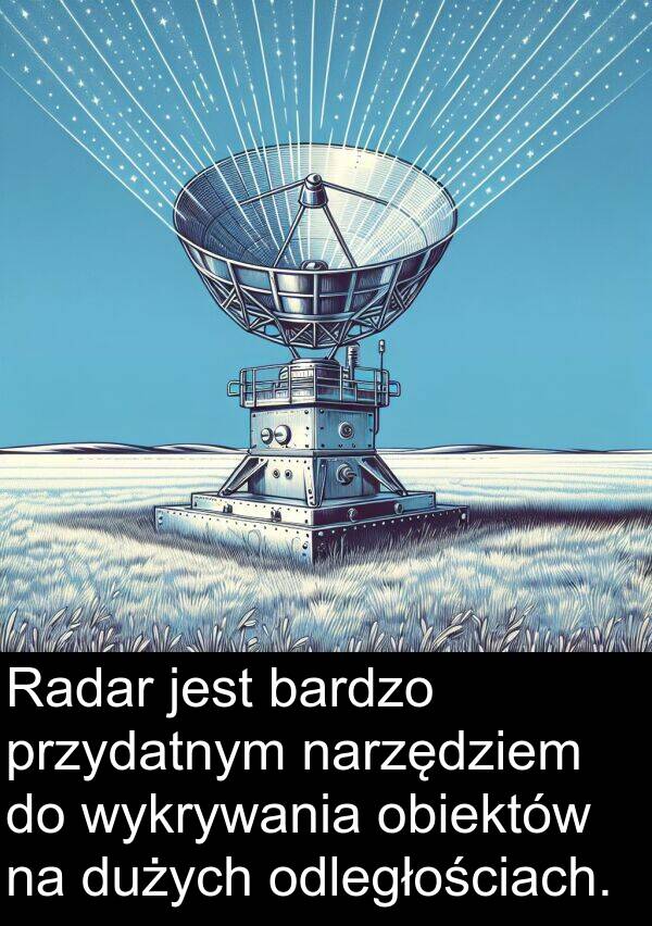 przydatnym: Radar jest bardzo przydatnym narzędziem do wykrywania obiektów na dużych odległościach.