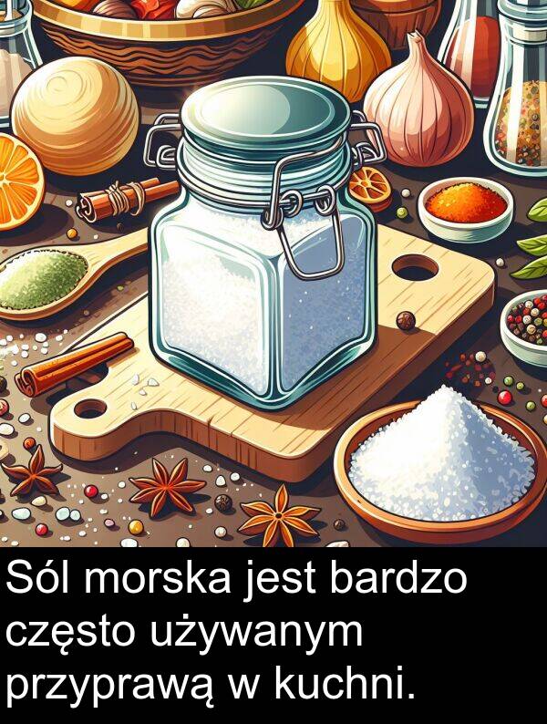 przyprawą: Sól morska jest bardzo często używanym przyprawą w kuchni.