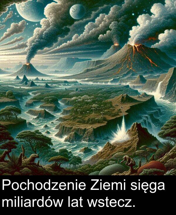 wstecz: Pochodzenie Ziemi sięga miliardów lat wstecz.
