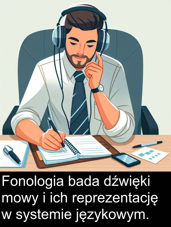 bada: Fonologia bada dźwięki mowy i ich reprezentację w systemie językowym.