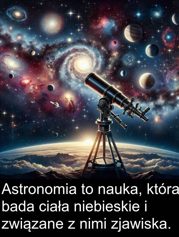 związane: Astronomia to nauka, która bada ciała niebieskie i związane z nimi zjawiska.