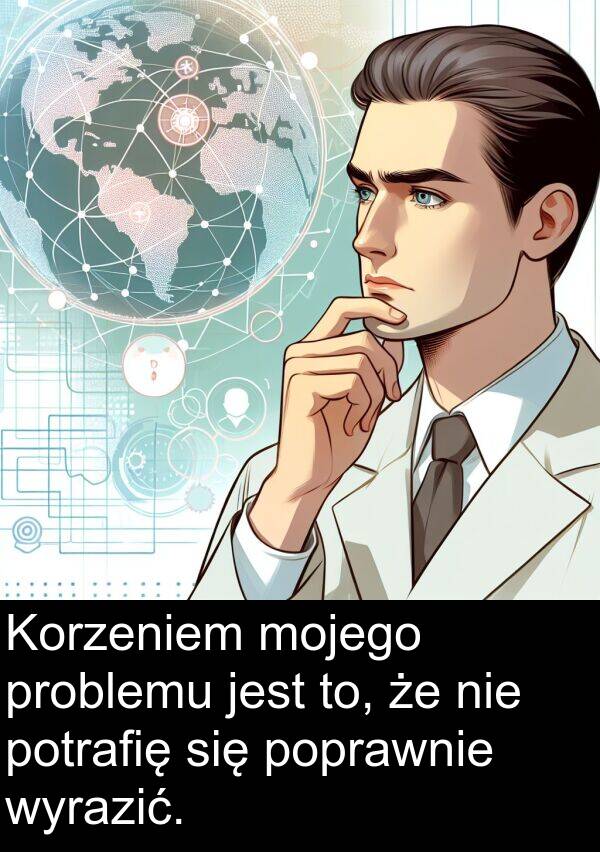 problemu: Korzeniem mojego problemu jest to, że nie potrafię się poprawnie wyrazić.