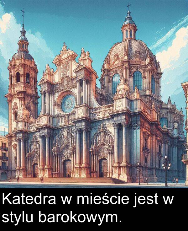 barokowym: Katedra w mieście jest w stylu barokowym.