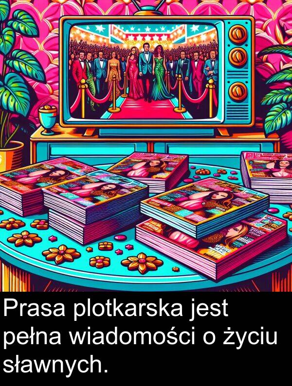 życiu: Prasa plotkarska jest pełna wiadomości o życiu sławnych.