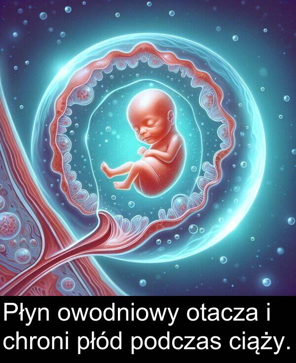 płód: Płyn owodniowy otacza i chroni płód podczas ciąży.