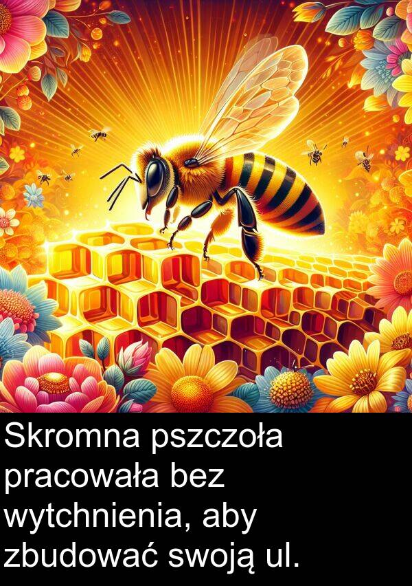 pracowała: Skromna pszczoła pracowała bez wytchnienia, aby zbudować swoją ul.
