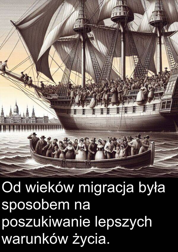 warunków: Od wieków migracja była sposobem na poszukiwanie lepszych warunków życia.