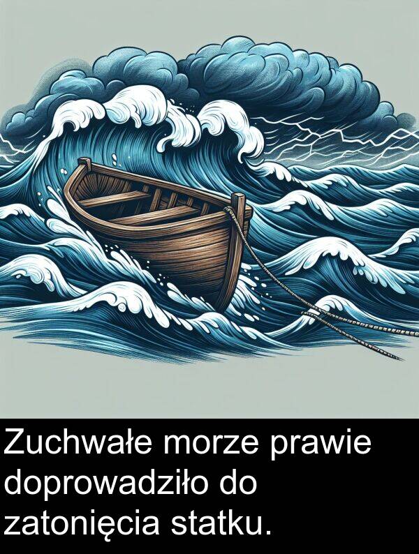 zatonięcia: Zuchwałe morze prawie doprowadziło do zatonięcia statku.