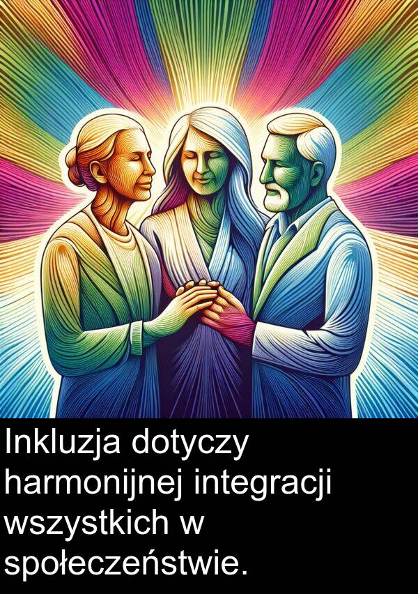 harmonijnej: Inkluzja dotyczy harmonijnej integracji wszystkich w społeczeństwie.