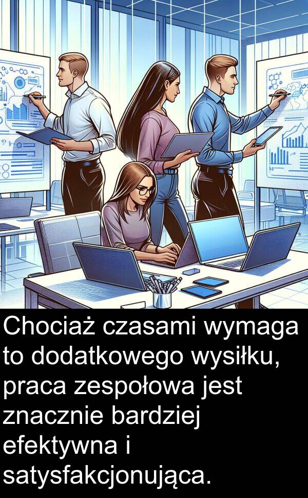 praca: Chociaż czasami wymaga to dodatkowego wysiłku, praca zespołowa jest znacznie bardziej efektywna i satysfakcjonująca.