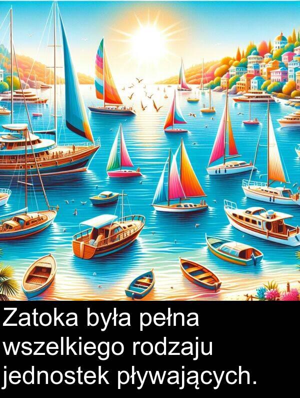 pływających: Zatoka była pełna wszelkiego rodzaju jednostek pływających.