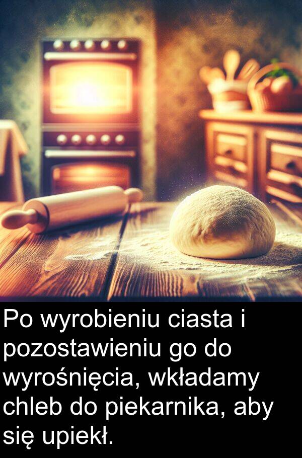 piekarnika: Po wyrobieniu ciasta i pozostawieniu go do wyrośnięcia, wkładamy chleb do piekarnika, aby się upiekł.