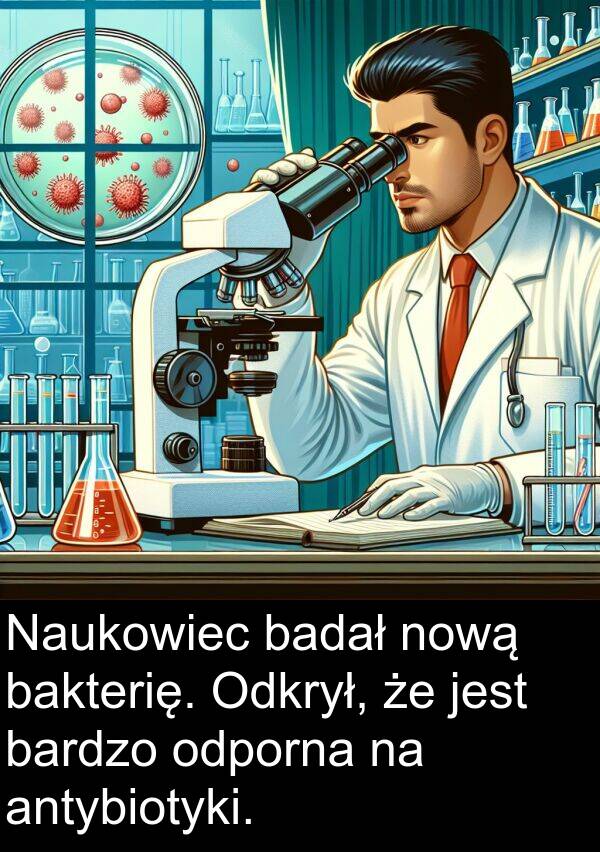 badał: Naukowiec badał nową bakterię. Odkrył, że jest bardzo odporna na antybiotyki.