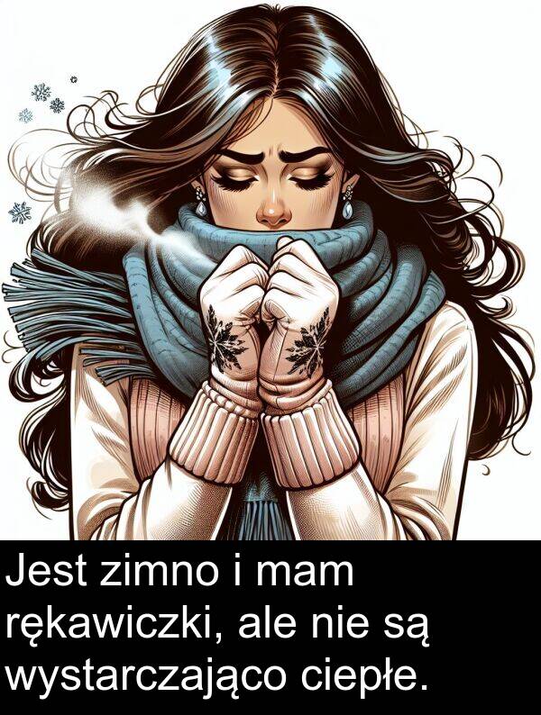 zimno: Jest zimno i mam rękawiczki, ale nie są wystarczająco ciepłe.