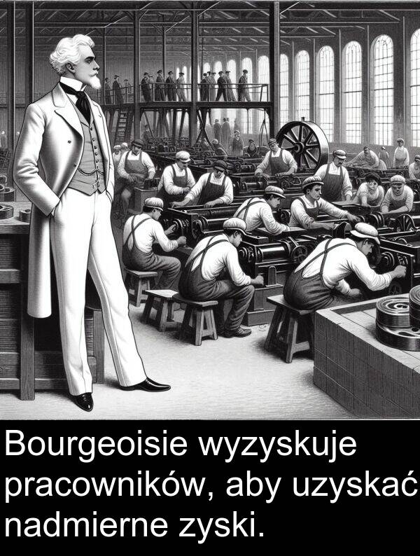 pracowników: Bourgeoisie wyzyskuje pracowników, aby uzyskać nadmierne zyski.