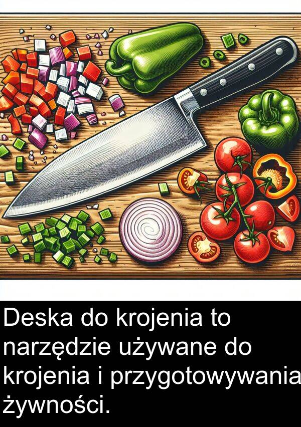 przygotowywania: Deska do krojenia to narzędzie używane do krojenia i przygotowywania żywności.