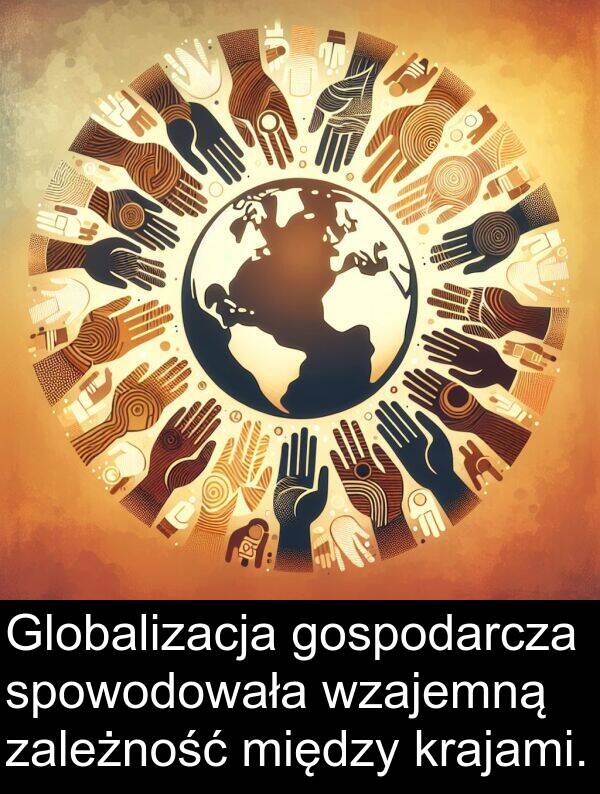 wzajemną: Globalizacja gospodarcza spowodowała wzajemną zależność między krajami.