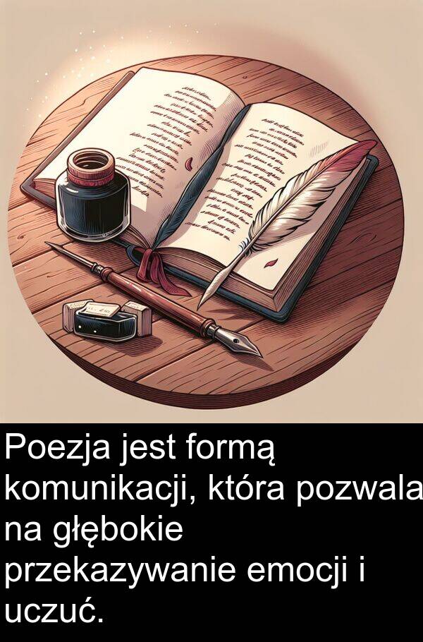 pozwala: Poezja jest formą komunikacji, która pozwala na głębokie przekazywanie emocji i uczuć.