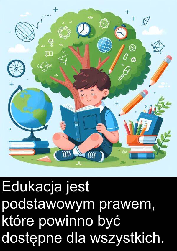 powinno: Edukacja jest podstawowym prawem, które powinno być dostępne dla wszystkich.