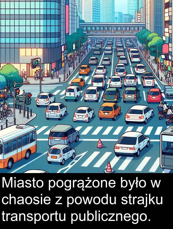 publicznego: Miasto pogrążone było w chaosie z powodu strajku transportu publicznego.