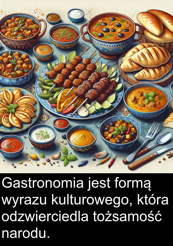 tożsamość: Gastronomia jest formą wyrazu kulturowego, która odzwierciedla tożsamość narodu.