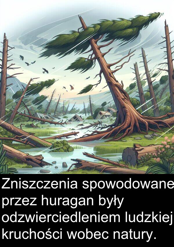 były: Zniszczenia spowodowane przez huragan były odzwierciedleniem ludzkiej kruchości wobec natury.