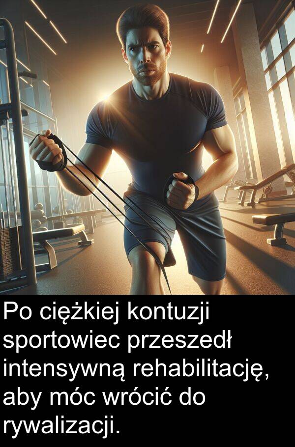 przeszedł: Po ciężkiej kontuzji sportowiec przeszedł intensywną rehabilitację, aby móc wrócić do rywalizacji.