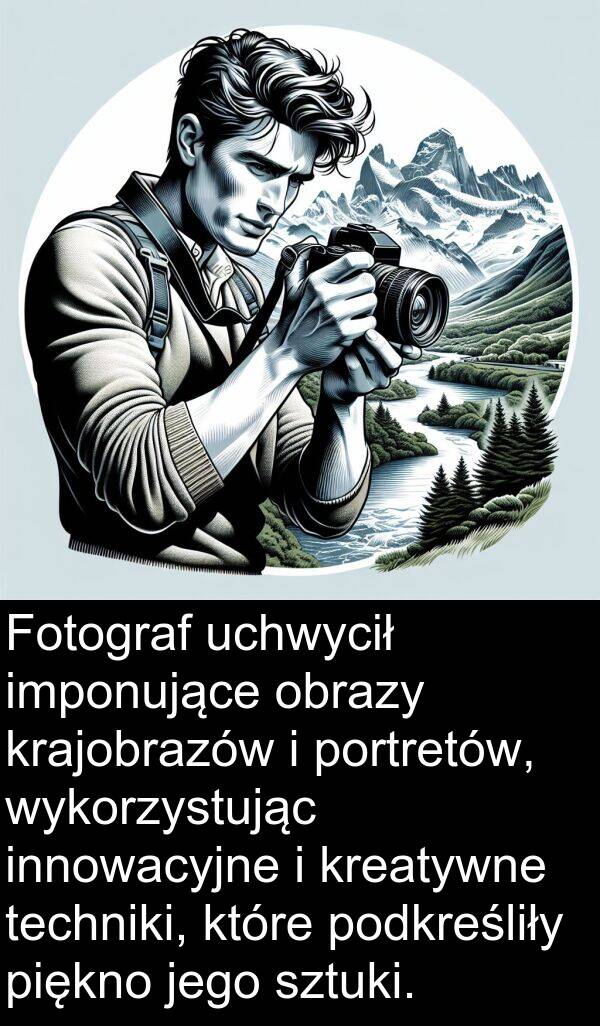 obrazy: Fotograf uchwycił imponujące obrazy krajobrazów i portretów, wykorzystując innowacyjne i kreatywne techniki, które podkreśliły piękno jego sztuki.