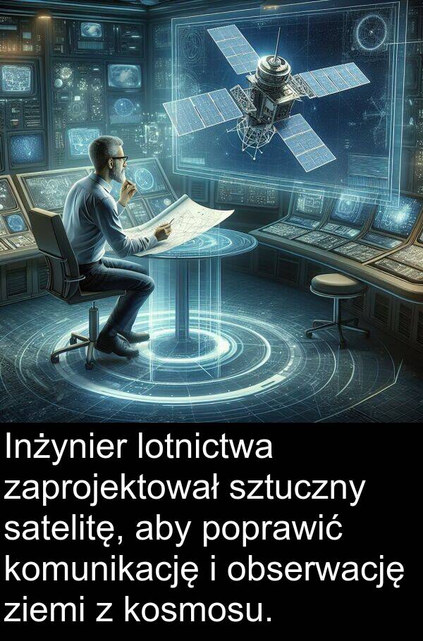 ziemi: Inżynier lotnictwa zaprojektował sztuczny satelitę, aby poprawić komunikację i obserwację ziemi z kosmosu.