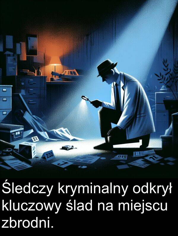zbrodni: Śledczy kryminalny odkrył kluczowy ślad na miejscu zbrodni.