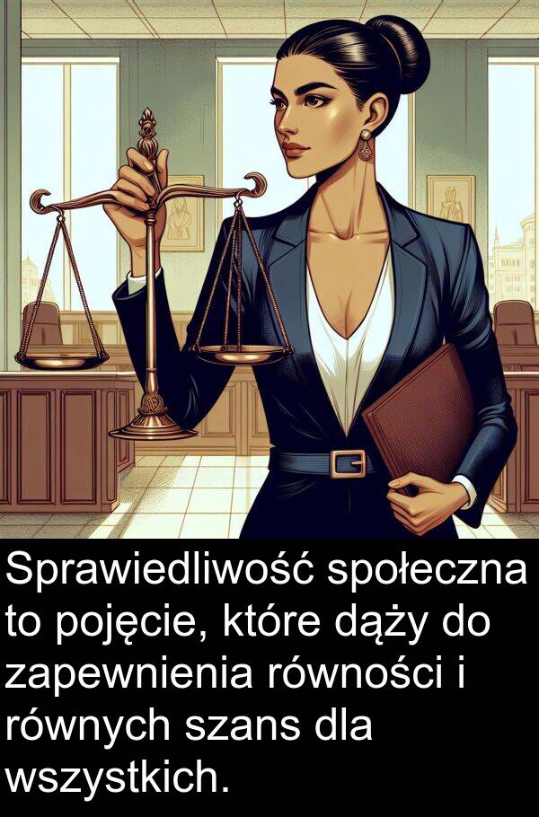 szans: Sprawiedliwość społeczna to pojęcie, które dąży do zapewnienia równości i równych szans dla wszystkich.