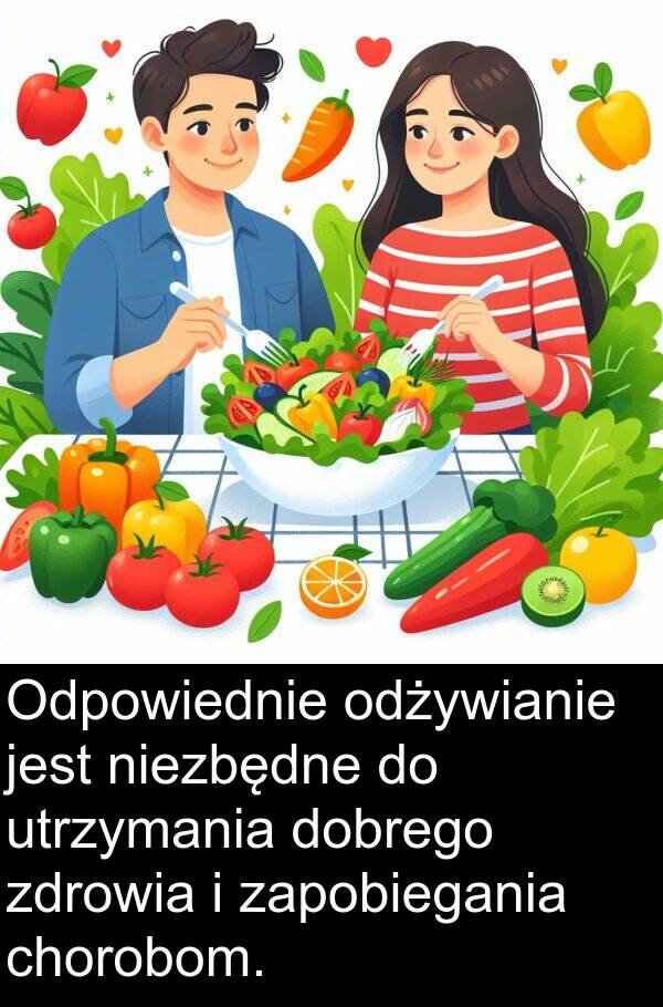 zdrowia: Odpowiednie odżywianie jest niezbędne do utrzymania dobrego zdrowia i zapobiegania chorobom.