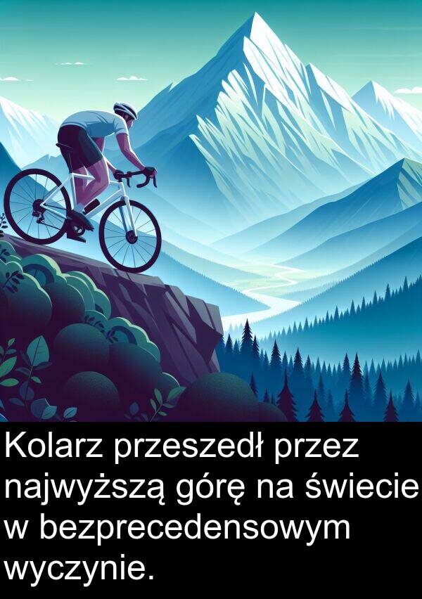 przeszedł: Kolarz przeszedł przez najwyższą górę na świecie w bezprecedensowym wyczynie.