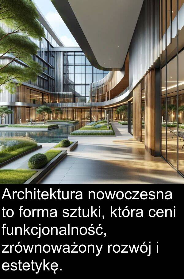 zrównoważony: Architektura nowoczesna to forma sztuki, która ceni funkcjonalność, zrównoważony rozwój i estetykę.